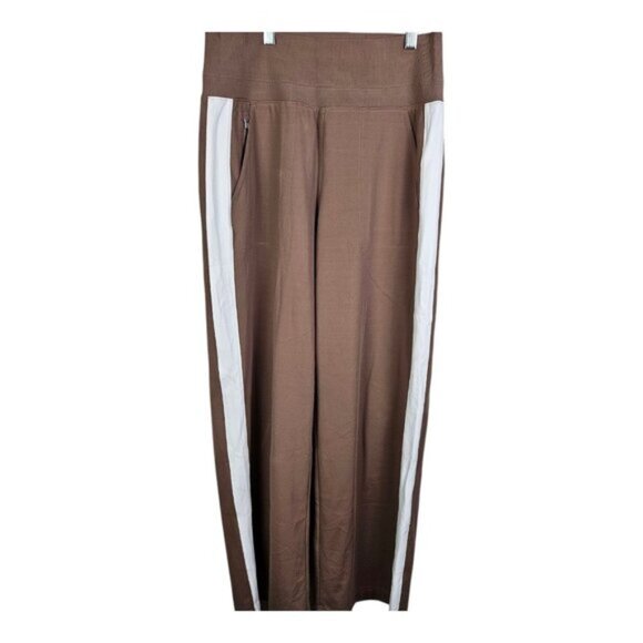 Athleta Venice Colorblock Wide Leg Pants Rustic Beige White Size Small - Picture 1 of 11